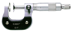 0 - 1'' Measuring Range -  .0001 Graduation - Ratchet Thimble - High Speed Steel Face - Disc Micrometer - Apex Tool & Supply
