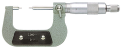 0 - 1'' Measuring Range - .0001 Graduation - Ratchet Thimble - Carbide Face - Spline Micrometer - Apex Tool & Supply