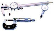 Kit Contains: 6" Dial Caliper; 0-1" Outside Micrometer; .0005" Test Indicator - 3 Piece Machinist Set Up & Inspection Kit - Apex Tool & Supply