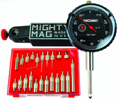 Kit Contains: 1" Procheck Indicator; Mighty Mag Base; And 22 Piece Contact Point Kit - Economy Indicator/Magnetic Base Set - Apex Tool & Supply