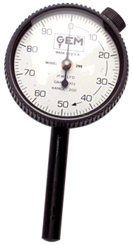 .200 Total Range - 0-100 Dial Reading - Back Plunger Dial Indicator - Apex Tool & Supply