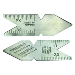 Center Gage - Model 5032 - Metric Standard 60°–0.5 mm and 1.0 mm Graduation - Apex Tool & Supply