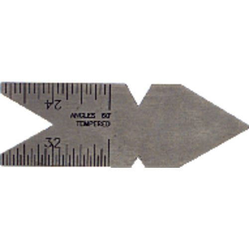 Center Gage - Model CG60 - USA Standard 60°-14ths, 20ths, 24ths, 32nds Graduation - Apex Tool & Supply