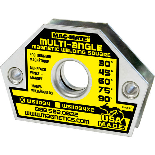 Magnetic Welding Square - 10 Angle-3 3/8″ × 1/2″ × 2 9/16″-23 lbs Holding Capacity - Apex Tool & Supply