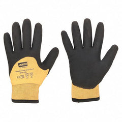 Size 7S Gloves-Cold Grip Plus 5 Hi-Viz orange shell, black foam PVC 3/4 coating. ANSI Level 4 cut protection - Apex Tool & Supply