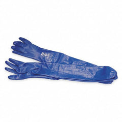 ‎Size 10 Gloves-Nitri-Knit - dipped nitrile glove - interlock knitted liner - 26″ (60cm) total length - rough grip - elastic sleeve attached - blue. 6 pairs per bag, 12 bags per case. - Apex Tool & Supply