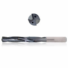 0.4844 mm Dia. × 14 mm Shank × 131 mm Flute Length × 178 mm OAL, 8xD, 135°, Sistral, 2 Flute, Coolant Thru, h6, Cylindrical, Solid Carbide Drill