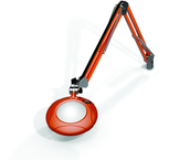 Green-Lite® 5" Brilliant Orange Round LED Magnifier; 43" Reach; Table Edge Clamp - Apex Tool & Supply