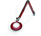 Green-Lite® 5" Blazing Red Round LED Magnifier; 43" Reach; Table Edge Clamp - Apex Tool & Supply