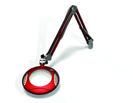 Green-Lite® 6" Blazing Red Round LED Magnifier; 43" Reach; Table Edge Clamp - Apex Tool & Supply