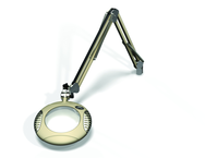 Green-Lite® 6" Shadow White Round LED Magnifier; 43" Reach; Table Edge Clamp - Apex Tool & Supply