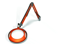 Green-Lite® 7-1/2" Brilliant Orange Round LED Magnifier; 43" Reach; Table Edge Clamp - Apex Tool & Supply