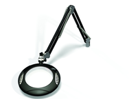 Green-Lite® 7-1/2" Black Round LED Magnifier; 43" Reach; Table Edge Clamp - Apex Tool & Supply