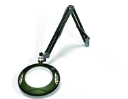 Green-Lite® 7-1/2" Racing Green Round LED Magnifier; 43" Reach; Table Edge Clamp - Apex Tool & Supply