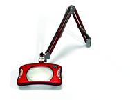 Green-Lite® 7" x 5-1/4"Blazing Red Rectangular LED Magnifier; 43" Reach; Table Edge Clamp - Apex Tool & Supply