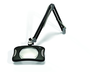 Green-Lite® 7" x 5-1/4"Black Rectangular LED Magnifier; 43" Reach; Table Edge Clamp - Apex Tool & Supply