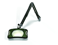 Green-Lite® 7" x 5-1/4"Racing Green Rectangular LED Magnifier; 43" Reach; Table Edge Clamp - Apex Tool & Supply