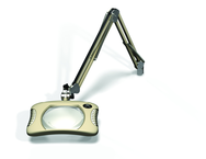 Green-Lite® 7" x 5-1/4"Shadow White Rectangular LED Magnifier; 43" Reach; Table Edge Clamp - Apex Tool & Supply