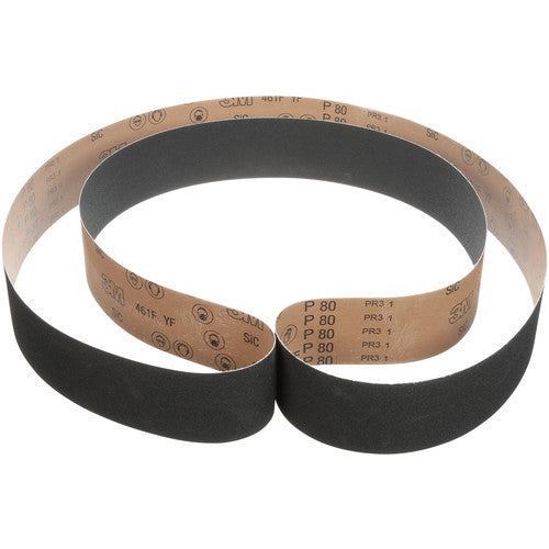 3M Cloth Belt 461F P400 XF-weight 4″ × 132″ Sine-lok 45 Degree Angle Precision Roll Grinding - Exact Industrial Supply