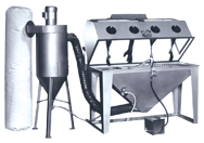 Blast Cabinet with Abrasive Separators-Split Level - #4824AS 48W x 24D x 24H Tub Dimensions - Apex Tool & Supply