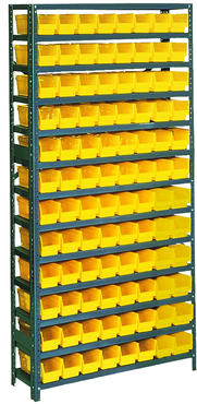 36 x 18 x 48'' (96 Bins Included) - Small Parts Bin Storage Shelving Unit - Apex Tool & Supply