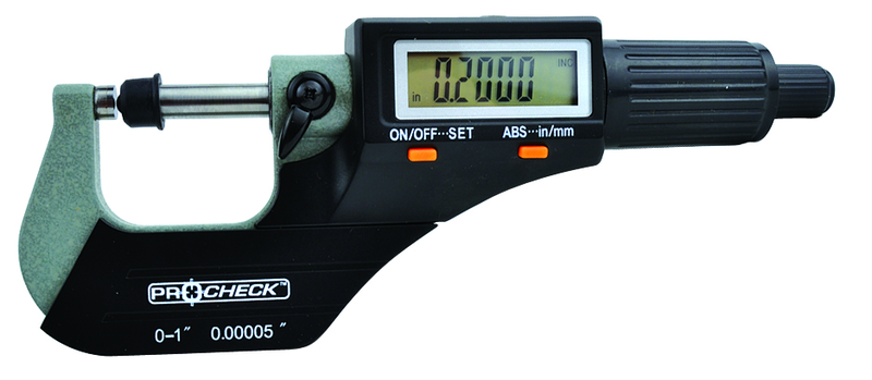 IP40 Electronic Micrometer - 1-2"/50.8mm Range - .00005"/.001mm Resolution - Output S4 Connector - Apex Tool & Supply