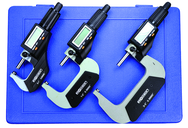 IP40 Electronic Micrometer Set - 0-3"/76.2mm Range - .00005"/.001mm Resolution - Output S4 Connector - Apex Tool & Supply