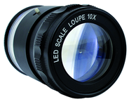 LED 10x Loupe - With inch, mm, Fraction, Angle, Diameter Scale - Plus 9  Reticles - Apex Tool & Supply