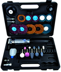 #2010 - Right Angle Grinder with Surface Prep Kit - Includes: 1) each: Angle Die Grinder with collets; 2 & 3" Conditioning Discs and Holders; 10 Pc Stone Assortment; and Case - Apex Tool & Supply