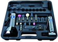 #2060 - Pneumatic Cut-Off Tool & Right Angle Grinder Kit - Includes: 1) each: Angle Die Grinder with collets; 3" Cut-Off Tool; Air Fitting (3) Cut-Off Wheels; (10) Mounted Points; (3) Spanner Wrenches; and Case - Apex Tool & Supply