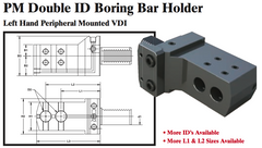 PM Double ID Boring Bar Holder (Left Hand Peripheral Mounted VDI) - Part #: PM91.4025L - Apex Tool & Supply