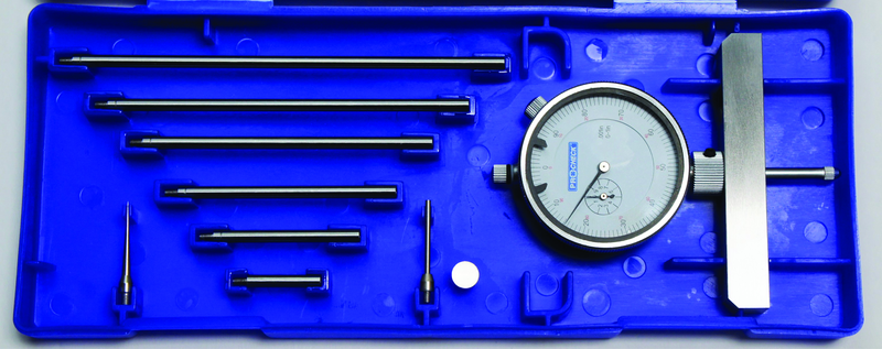 0 - 22" Measuring Range (.001" Grad.) - Dial Depth Gage with 4" Base - Apex Tool & Supply