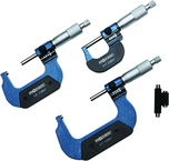 0 - 3"  3 Piece Set .0001" Graduation Mechanical Digital Outside Micrometers - Apex Tool & Supply