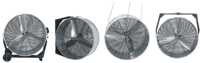 30" Hanging / Ceiling / Wall / Portable Direct Drive 4-in-1 Fan - Apex Tool & Supply