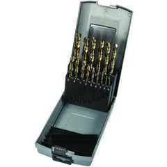 15 Pc. 1/16" - 1/2" by 32nds Cobalt Bronze Oxide Jobber Drill Set - Apex Tool & Supply