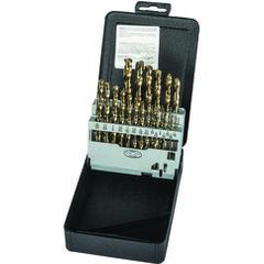 21 Pc. 1/16" - 3/8" by 64ths Cobalt Bronze Oxide Jobber Drill Set - Apex Tool & Supply