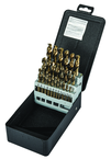 29 Pc. 1/16" - 1/2" by 64ths Cobalt Bronze Oxide Screw Machine Drill Set - Apex Tool & Supply