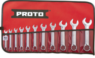 Proto® 11 Piece Full Polish Short Combination Wrench Set - 12 Point - Apex Tool & Supply