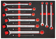 Proto® Foamed 15 Piece Combination Wrench Set- Satin- 12 Point - Apex Tool & Supply