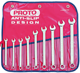 Proto® 9 Piece Full Polish Metric Combination Wrench Set - 12 Point - Apex Tool & Supply