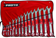 Proto® Tether-Ready 15 Piece Satin Metric Combination ASD Wrench Set - 12 Point - Apex Tool & Supply