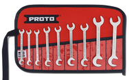 Proto® 9 Piece Satin Short Angle Open-End Wrench Set - Apex Tool & Supply