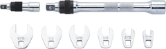 Proto® 1/4" Drive 8 Piece Crowfoot Wrench Set with Locking Extensions - Apex Tool & Supply