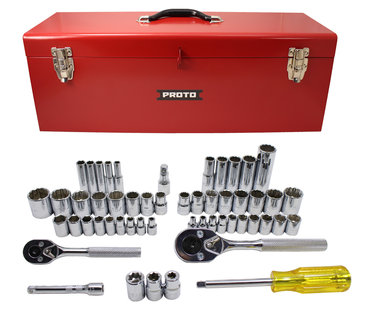 Proto® 1/4" & 3/8" Drive 53 Piece Socket Set- 6 & 12 Point - Apex Tool & Supply