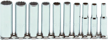 Proto® 1/4" Drive 10 Piece Deep Socket Set - 12 Point - Apex Tool & Supply