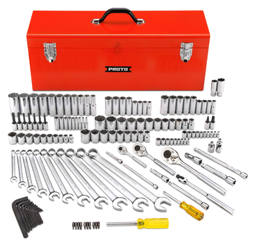 Proto® 1/4", 3/8" & 1/2" Drive 148 Piece Socket Set- 6 & 12 Point w/Box J9969R - Apex Tool & Supply