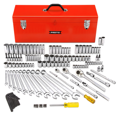 Proto® 1/4", 3/8" & 1/2" Drive 148 Piece Socket Set- 6 & 12 Point w/Box J9969R - Apex Tool & Supply