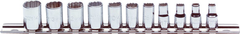 Proto® 1/4" Drive 11 Piece Metric Socket Set - 12 Point - Apex Tool & Supply