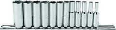 Proto® 1/4" Drive 12 Piece Metric Deep Socket Set - 6 Point - Apex Tool & Supply