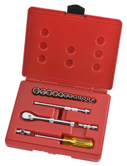 Proto® 1/4" Drive 17 Piece Metric Socket, Combination Set - 6 Point - Apex Tool & Supply
